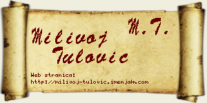 Milivoj Tulović vizit kartica